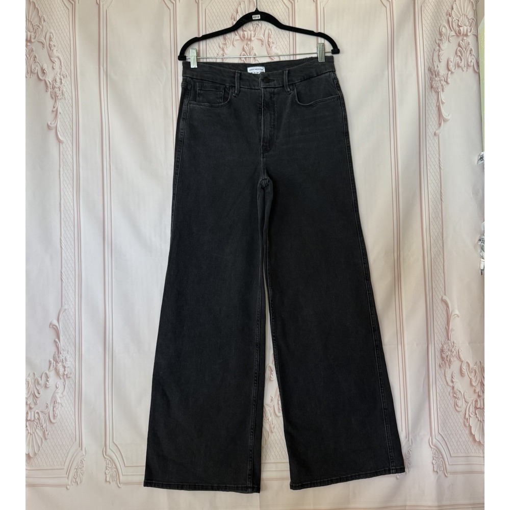 Good American Black Wide Leg High Rise Jeans Women's Size 8/29 Inseam 31"